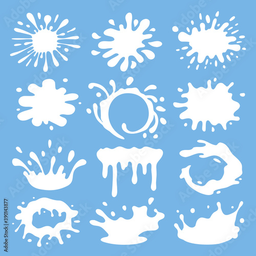 Milk Splash Vector Set