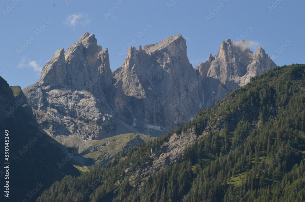 Hiking in the lush and dramatically beautiful Val di Fiemme and Passo Rollo in the Dolomites, Northern Italy