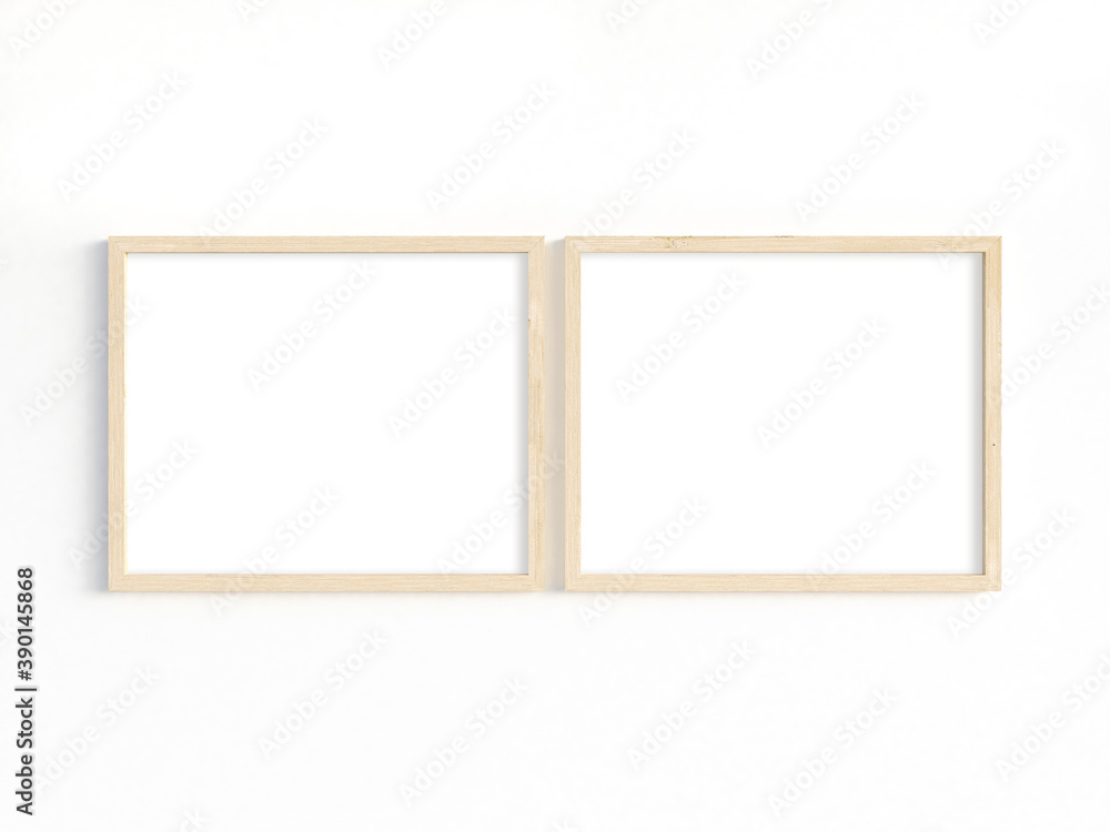 Mockup of 2 frames to display your work. 3D illustration. Mockup of 2 frames to display your work. 3D illustration.