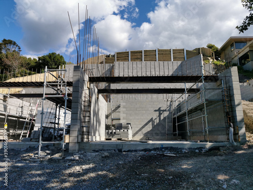 AUCKLAND, NEW ZEALAND - Oct 01, 2020: View of construction site of suburban house in Howick photo