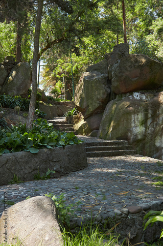 Escalinatas de piedra en un parque