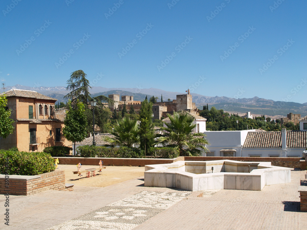 Strolling through the streets of Granada. Alhambra, cathedral, albaicin. Andalusia. Spain
