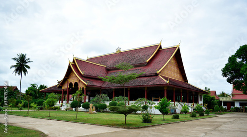 Pavilion in Buddhist,Southeast Asia Laos PDR 2020.