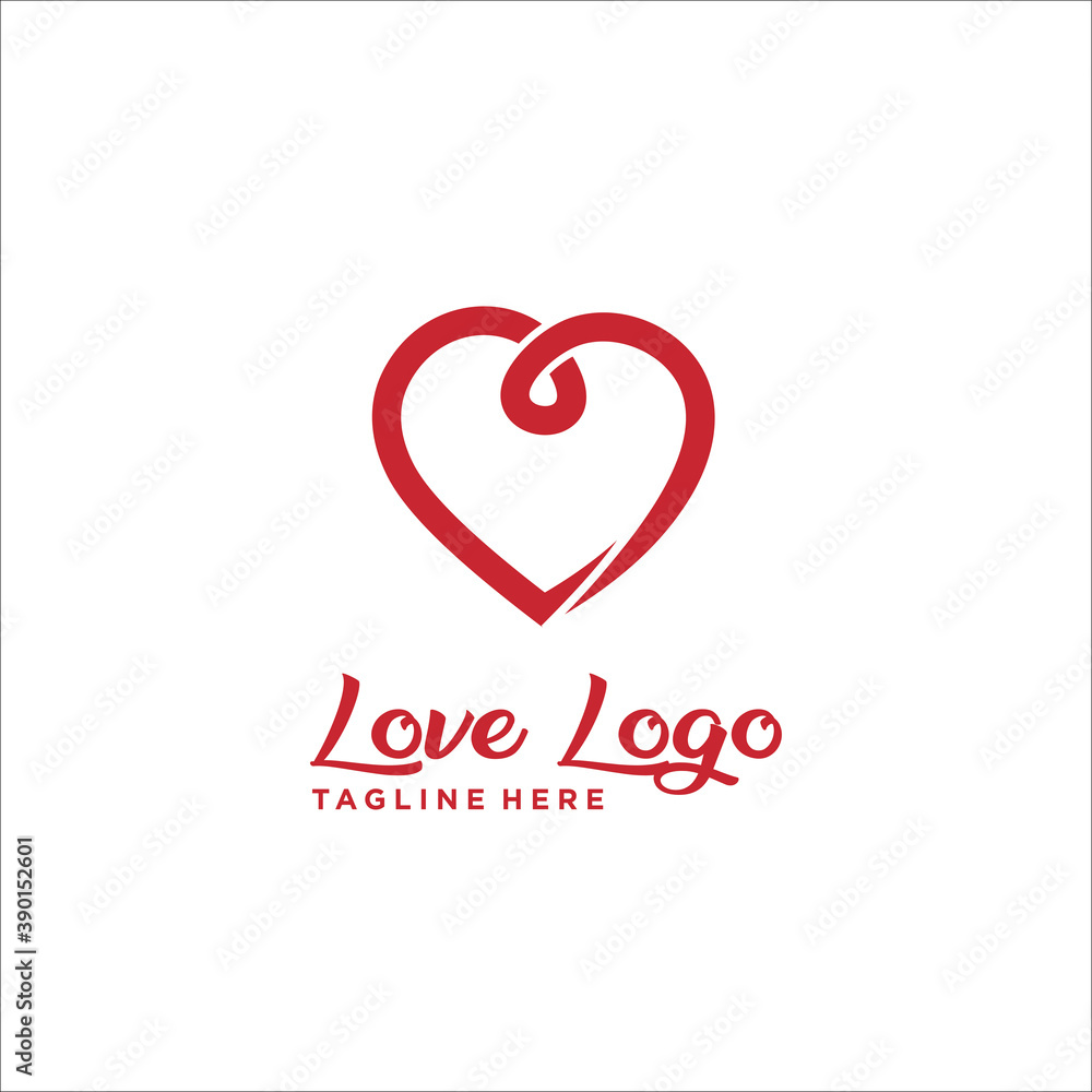 love logo design icon silhouette vector