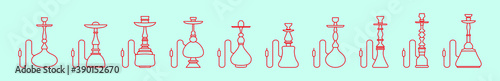 set hookah. cartoon icon design template with various models. vector illustration isolated on blue background