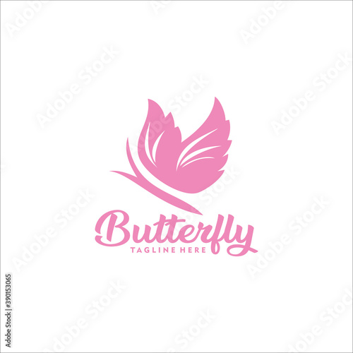 butterfly logo silhouette icon design 