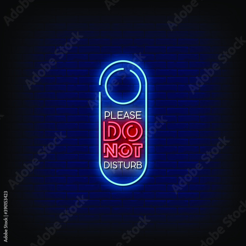 Please Do Not Disturb Neon Signs Style Text Vector