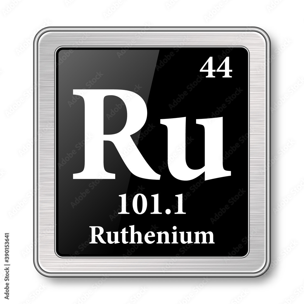 The periodic table element Ruthenium. Vector illustration The periodic table element Ruthenium. Vector illustration