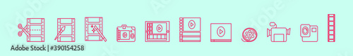 set of entertainment. cartoon icon design template with various models. vector illustration isolated on blue background