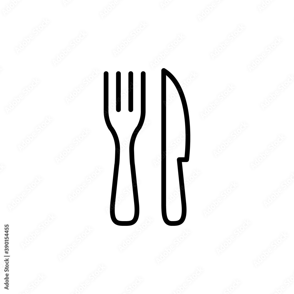 Fork & Knife Restaurant Icon. Linear vector. Fork & Knife Restaurant Icon. Linear vector.