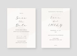 Invitation card template. Set of wedding invitation card template design. Vector decorative design background.