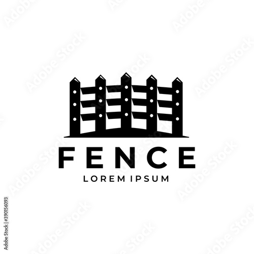 fence logo icon vintage illustration vector design