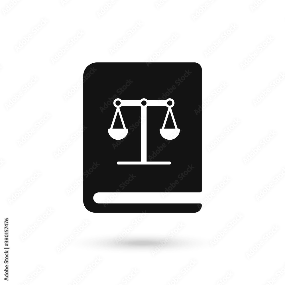 Law book icon vector isolated on white background, Law book sign. Law book icon vector isolated on white background, Law book sign.