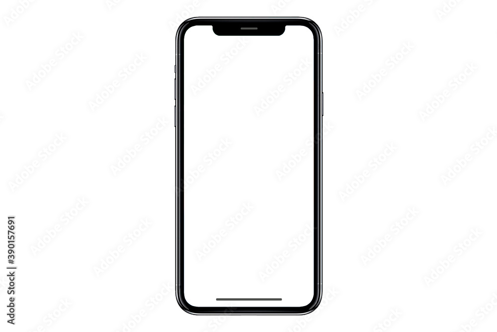 New realistic mobile phone smartphone mockup with blank screen isolated on white background, mockup model similar to iPhonex isolated Background of ai digital investment economy. HD New realistic mobile phone smartphone mockup with blank screen isolated on white background, mockup model similar to iPhonex isolated Background of ai digital investment economy. HD