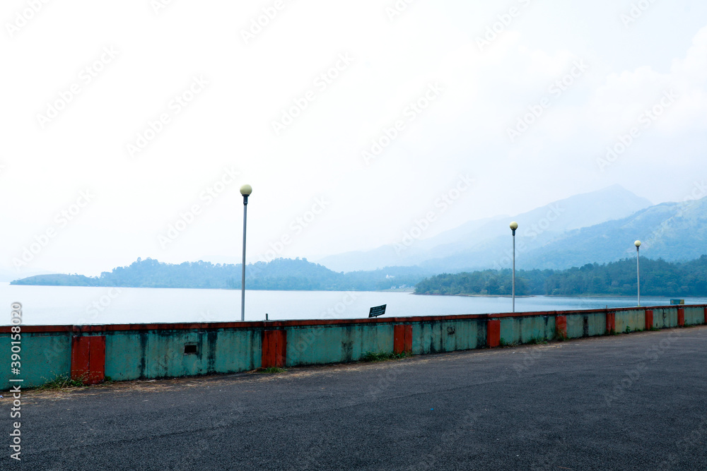 Beautiful scenery from the Banasura sagar dam in Western Ghats, Wayanad, Kerala