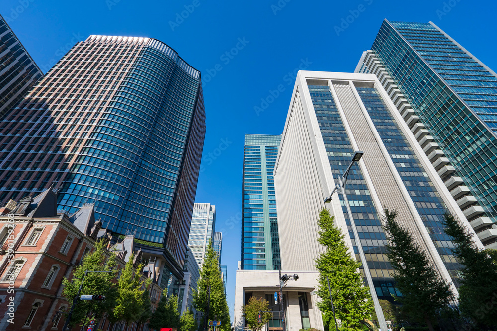 【東京都】都市景観 丸の内のオフィスビル群