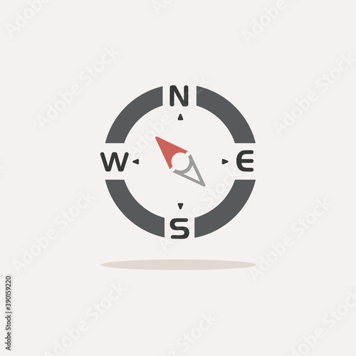 Free Download Compass. North west direction. Color icon with shadow. Weather vector illustration - GFXLoad