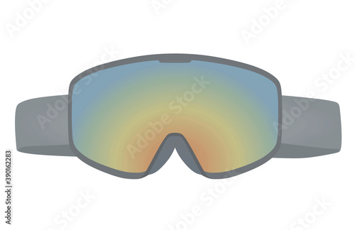 Ski googles. front view. vector