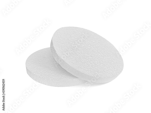 Styrofoam padding for product on a white background