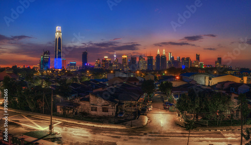 Photography KUALA LUMPUR, MALAYSIA - Jun 03, 2020: Nightscape of Kuala Lumpur