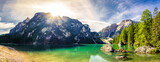 Famous Pragser lake in Italy