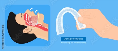 Snoring mouthpiece device for sleep aid stop apnea