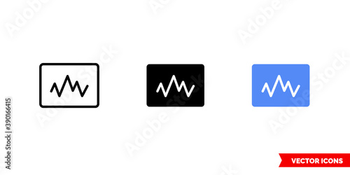 Frequency icon of 3 types color, black and white, outline. Isolated vector sign symbol.