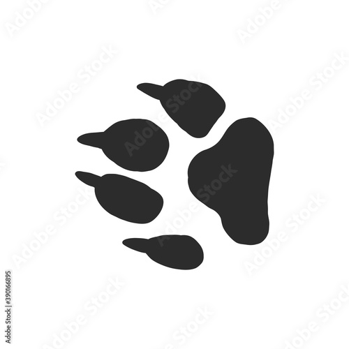 cat's paw with the pads pulled up sketch vector graphics black and white drawing, cat's paw vector sketch illustration