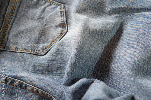blue jeans with seam
