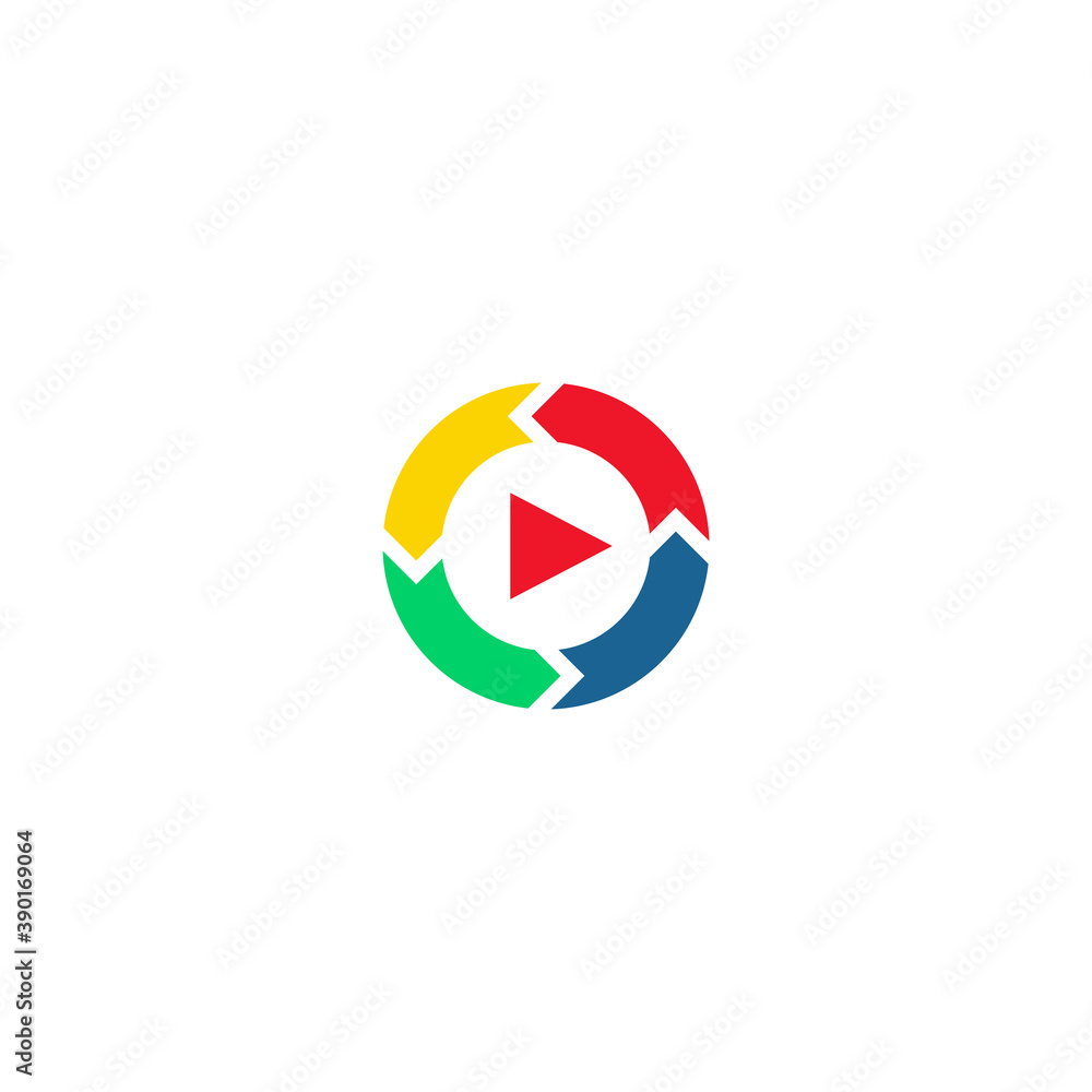 Obraz premium Illustration Vector Graphic of Colorful Play Logo