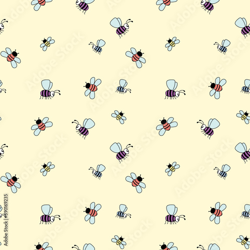 bees hokey pattern insect pattern young tee illustration art vector