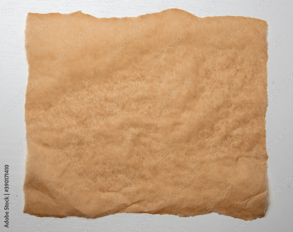 template with craft paper that are free for inscription on a white table. background for text or recipe template with craft paper that are free for inscription on a white table. background for text or recipe