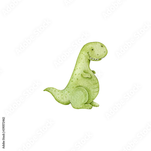 watercolor cute little dinosaurus background
