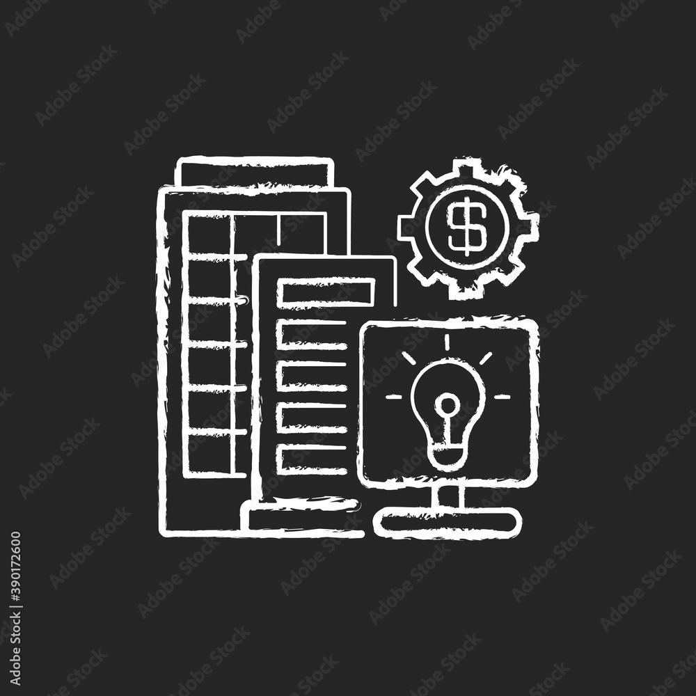 Silicon valley chalk white icon on black background. High technology and innovation center. Information technology workers. High-tech companies. Isolated vector chalkboard illustration Silicon valley chalk white icon on black background. High technology and innovation center. Information technology workers. High-tech companies. Isolated vector chalkboard illustration