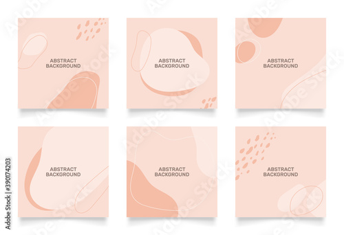 abstract background design for social media insta story feed post. khaki brown orange grey scribble shape hand drawn object. copy space for text. instagram square flyer banner
