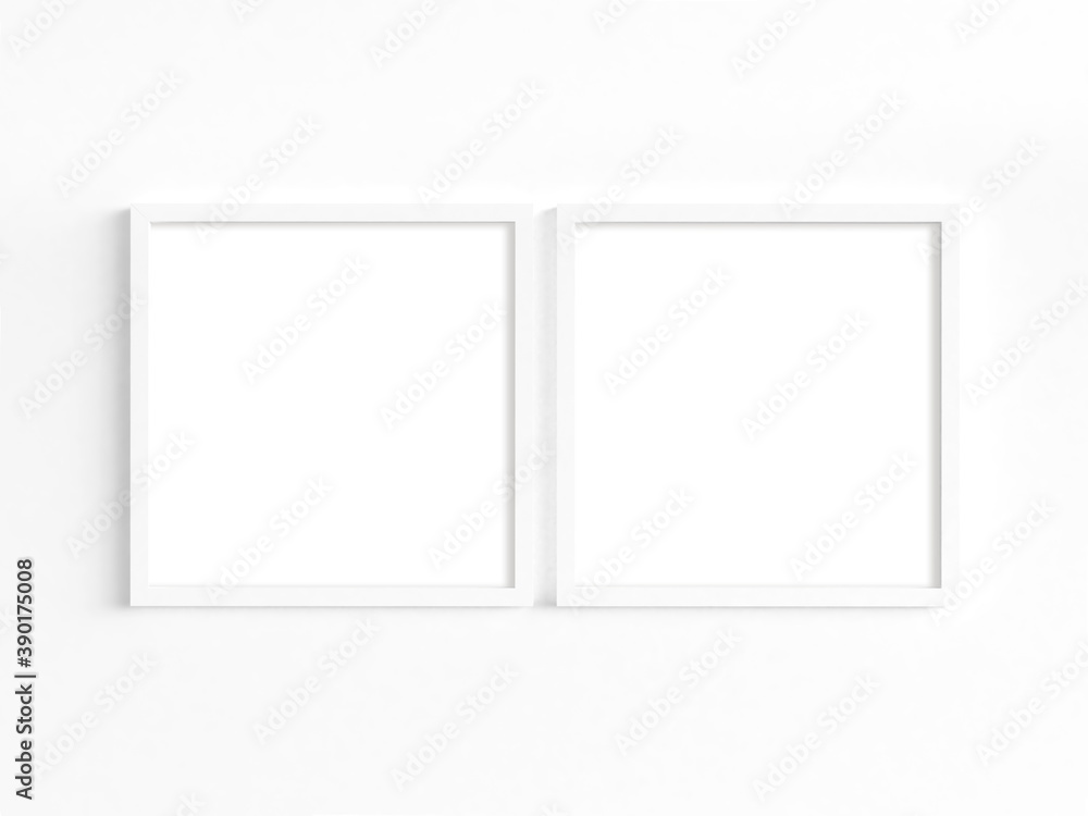 Mockup of 2 frames to display your artwork. 3D illustration. Mockup of 2 frames to display your artwork. 3D illustration.