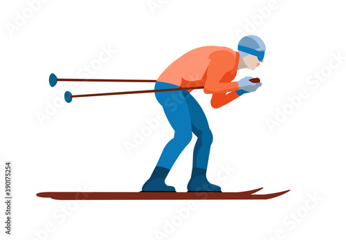 Isolated figure of a skating skier