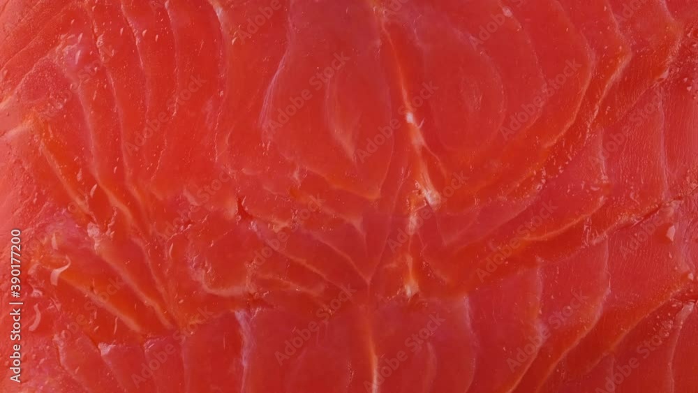 fresh salmon fillet macro, top view fresh salmon fillet macro, top view