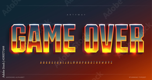 Awesome glowing gradient alphabet. Condensed stunning font, minimalist monumental type for bet game logo, gambling shining text. Minimal style tall sans letters, vector typographic design