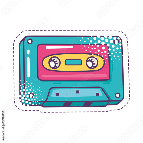 cassette pop art element sticker icon isolated design