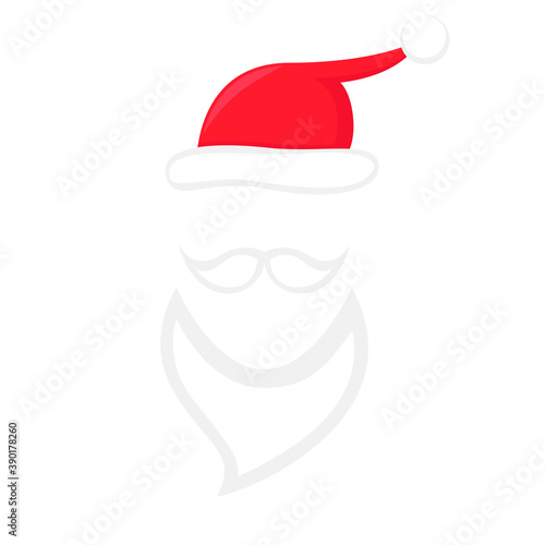 Christmas santa hat. Elf hat isolated. Flat vector illustration.