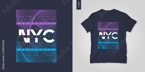 New York City. T-shirt geometric vector design, poster, print, template
