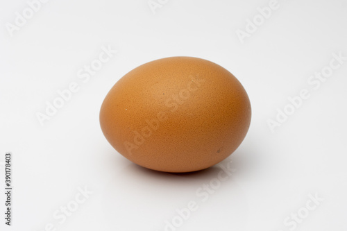 Chicken egg isolated on white background close view