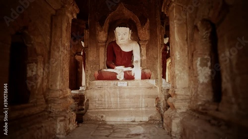 Interior of the ancient temples in Bagan eim ya kyaung Myanmar