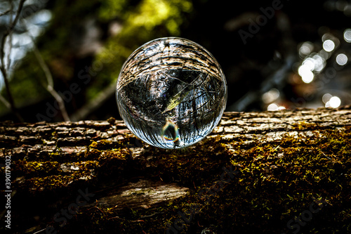 crystal ball on a black background