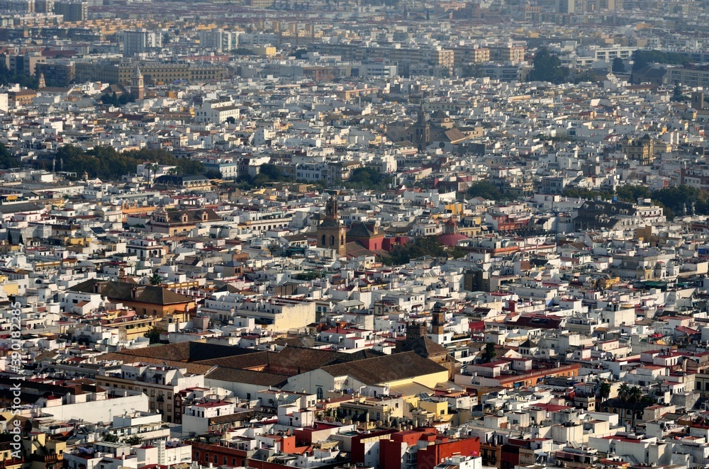 Barrio de Santa Cruz desde el aire, Sevilla