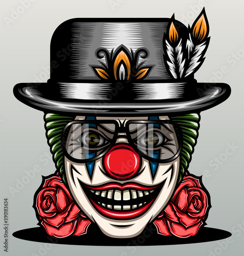 Clown with classic top hat