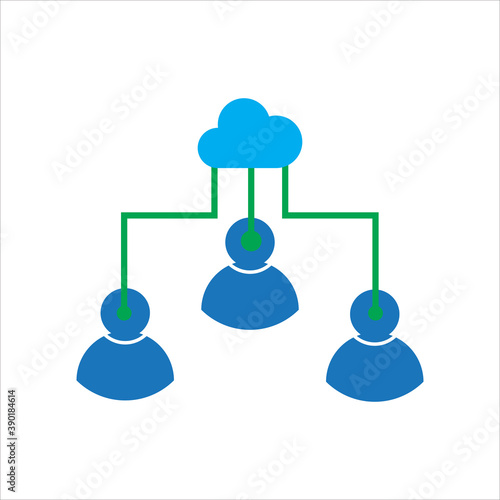 cloud illustration. cloud with user. Concept of cloud computing. vector icon concept.