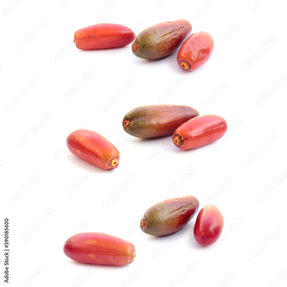 Set of fresh dates on white background Set of fresh dates on white background