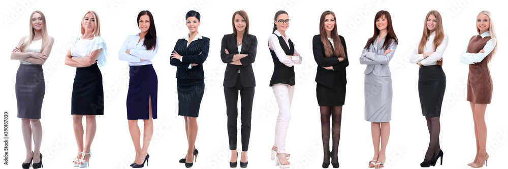 Collection of full-length portraits of young business women Collection of full-length portraits of young business women